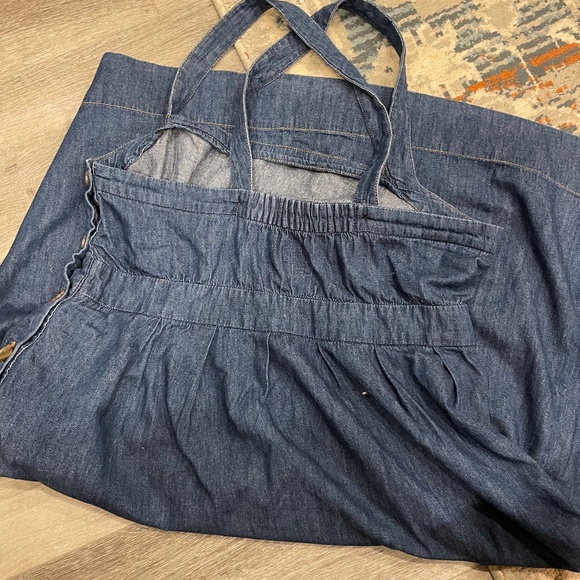 Gap Side Button Apron Denim Midi dress sz16 - Picture 6 of 9